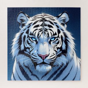 Quebra-cabeça Tigre Branco de Olhos Azuis