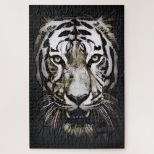 Quebra-cabeça Tigre Branco de Vidro Estreito