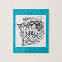 Tigre de bebê de olhos azuis