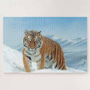 Quebra-cabeça Tigre Neve Montanhas Tigre Tendência de Fotos Anim