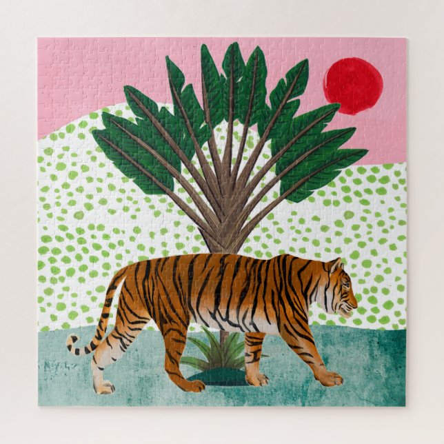 Quebra-cabeça Tigre no Sunset (Vertical)