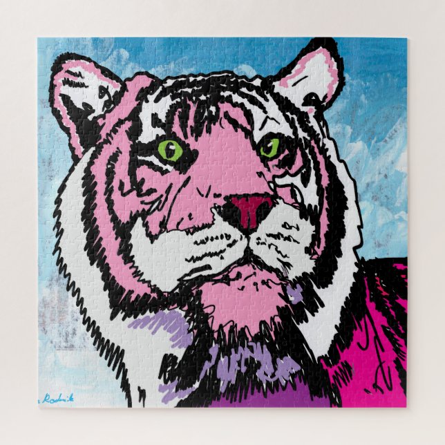 Quebra-cabeça Tigre Rosa  (Vertical)