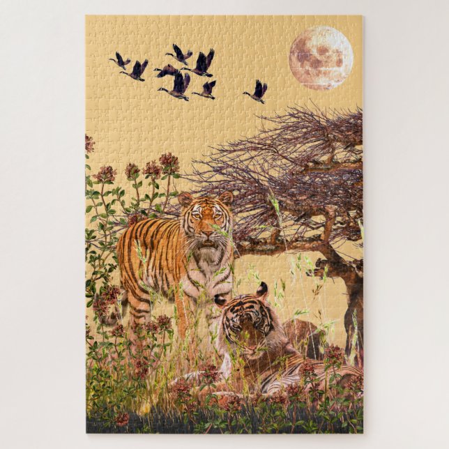 Quebra-cabeça Tigres de Bengala 20"x30" - 1.014 (Vertical)