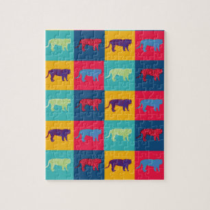 Quebra-cabeça Tigres de pop Art