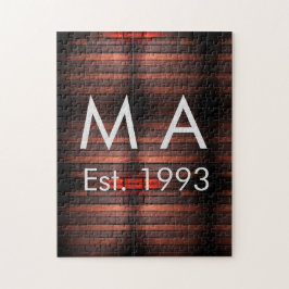 Quebra-cabeça Tijolo de pedra marrom rústico adicionar nome letr