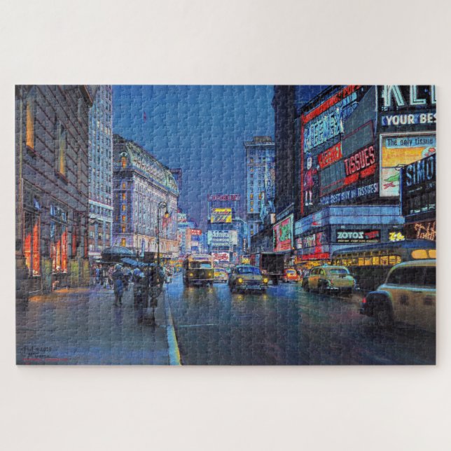 Quebra-cabeça "Times Square em 1954" de Paul McGeh (Horizontal)