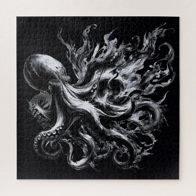 Quebra-cabeça Tinta Abstrata Fluido Polvo Kraken (Vertical)