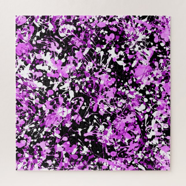 Quebra-cabeça Tinta Splatter na Orquídea (Vertical)
