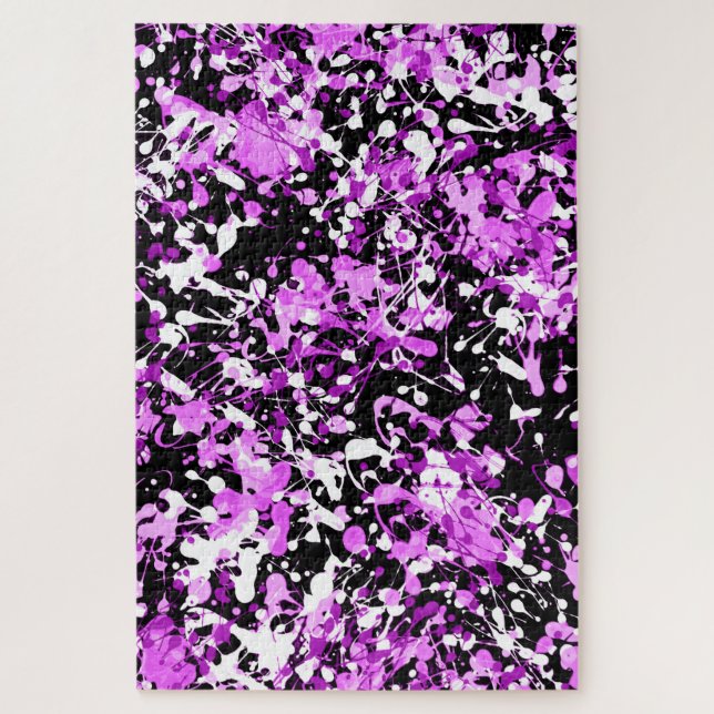 Quebra-cabeça Tinta Splatter na Orquídea (Vertical)