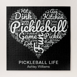 Quebra-cabeça Tipografia de Arte do Jogador de Pickleball Person