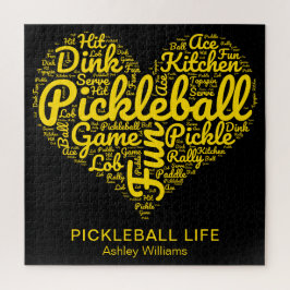 Quebra-cabeça Tipografia de Arte do Jogador de Pickleball Person