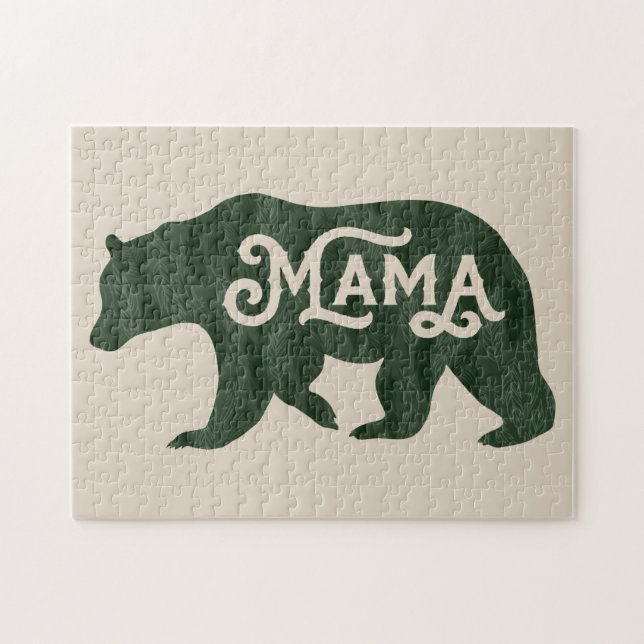 Quebra-cabeça Tipografia Rustic Mama Bear Silhouette (Horizontal)