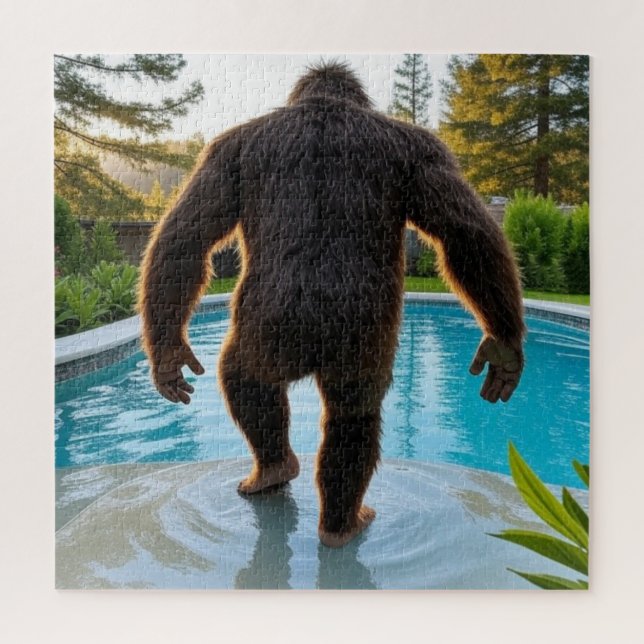 Quebra-cabeça Title: Bigfoot’s Backyard Pool Party (Vertical)