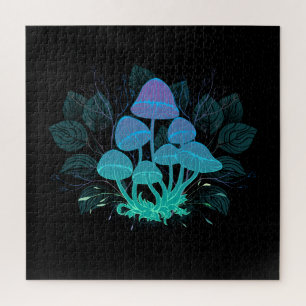 Quebra-cabeça Toadstools em arbustos