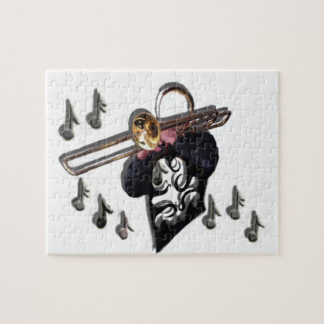 Quebra-cabeça tocador de trombone do design (Horizontal)