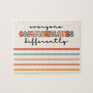 Quebra-cabeça Todos Coloridos Comunicam Diferentemente