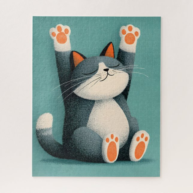 Quebra-cabeça Tomador de Soneca Profissional Gato Divertido Dorm (Vertical)
