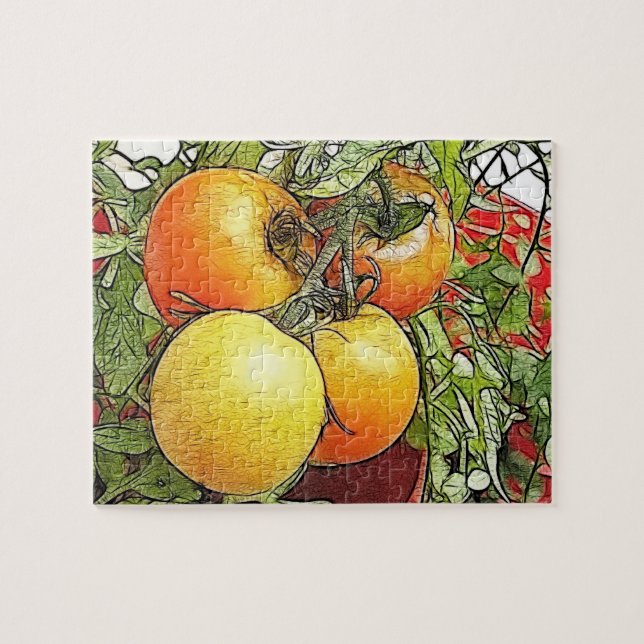 Quebra-cabeça Tomates frescos da herança do jardim (Horizontal)
