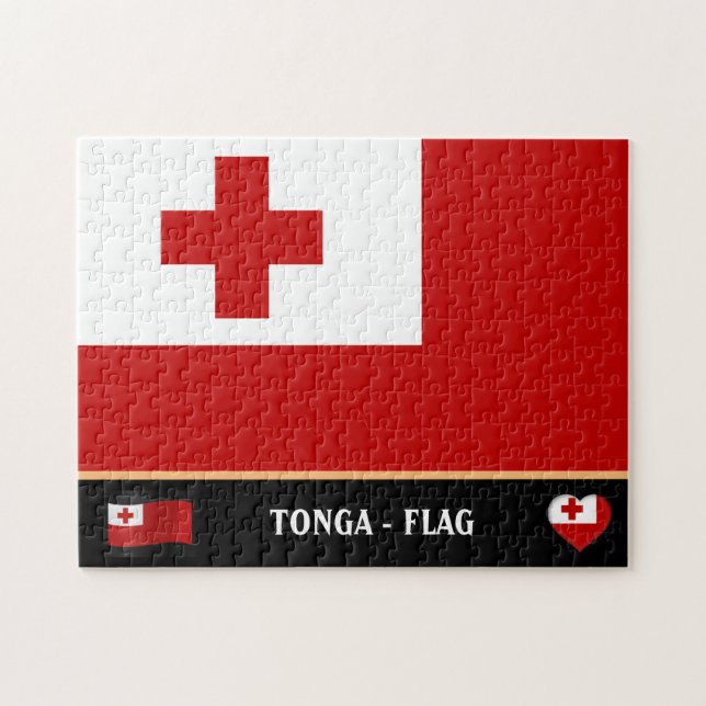 Quebra-cabeça Tonga Flag & Tongan country / Tonga (Horizontal)