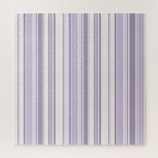 Quebra-cabeça Tons de Lavanda Suaves Listras de Marfim (Vertical)