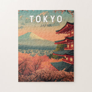 Quebra-cabeça Tóquio Japão Viagem Arte Vintage