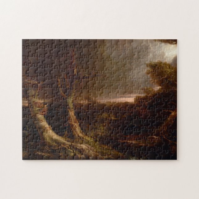 Quebra-cabeça Tornado em uma Floresta Americana por Thomas Cole (Horizontal)