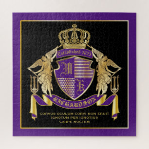 Quebra-cabeça Torne o seu Casaco de armas Dourado Angel Purple E