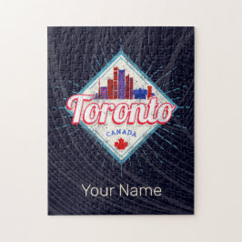 Quebra-cabeça Toronto Skyline Ontario Retro Canada Vintage