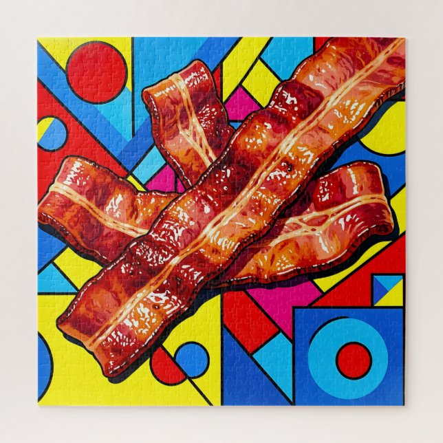 Quebra-cabeça Torradas de Bacon Croustillante Pop Art (Vertical)
