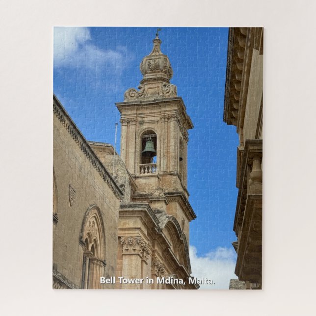 Quebra-cabeça Torre Bell em Mdina, Malta. (Vertical)