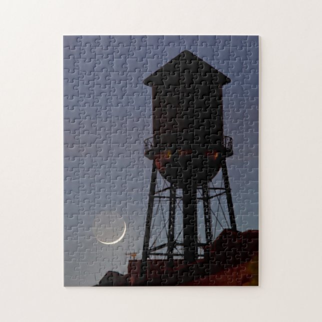 Quebra-cabeça Torre de Água no Telhado | Lua Crescente Nova Jers (Vertical)