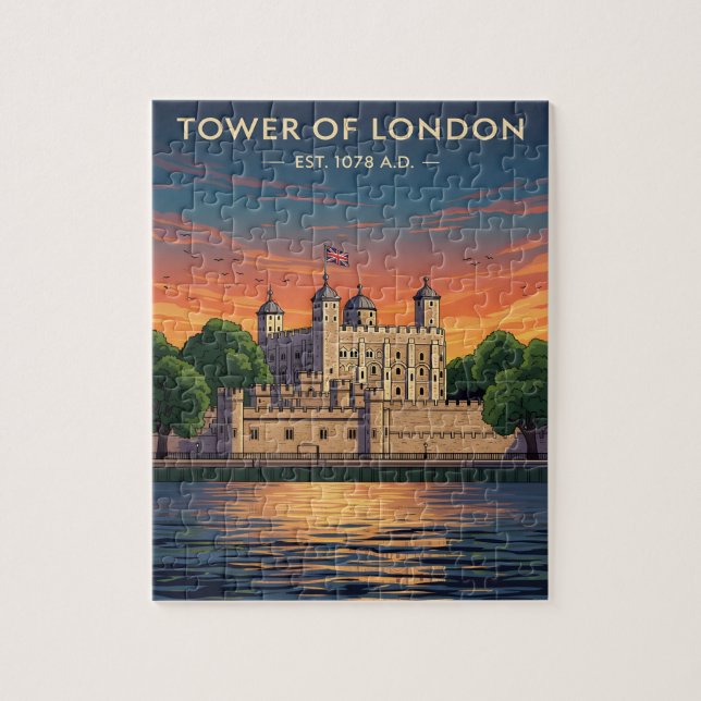 Quebra-cabeça Torre de Londres ao pôr do sol (Vertical)