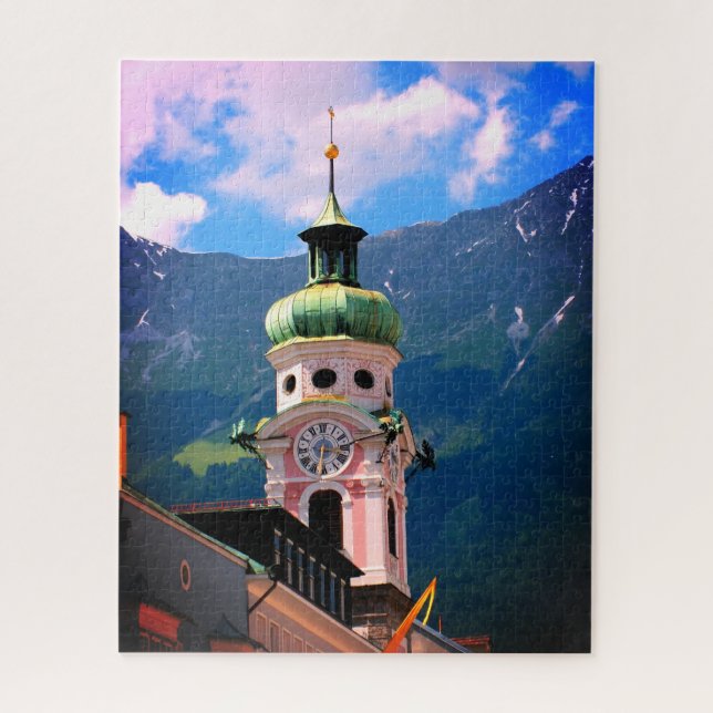 Quebra-cabeça Torre de relógio na Áustria (Vertical)