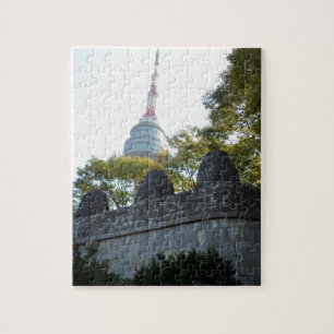 Quebra-cabeça Torre de Seoul Namsan através das balizas