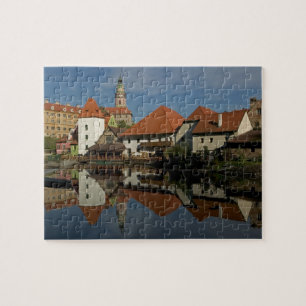 Quebra-cabeça Torre do Castelo, Rio Vltava, Cesky Krumlov,