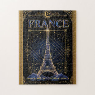 Quebra-cabeça Torre Eiffel França Cósmica Arte Celestial
