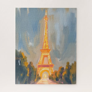 Quebra-cabeça Torre Eiffel Paris França Aquarela