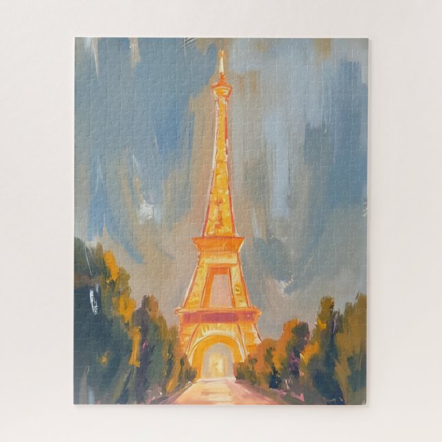 Quebra-cabeça Torre Eiffel Paris França Aquarela (Vertical)
