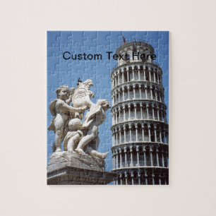 Quebra-cabeça Torre inclinada de Pisa com Estátua de Cherub