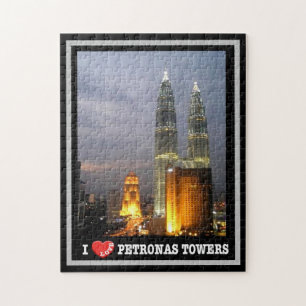 Quebra-cabeça Torre Petronas - Kuala Lumpur - Malásia - Eu Amo