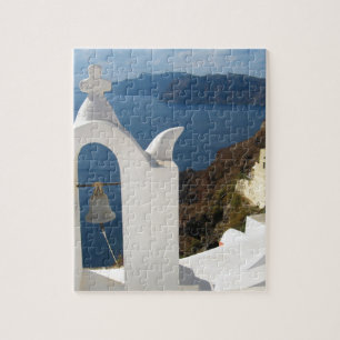 Quebra-cabeça Torre Santorini Bell na Tarde Sun