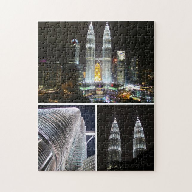 Quebra-cabeça torres de Petronas triplas (Vertical)