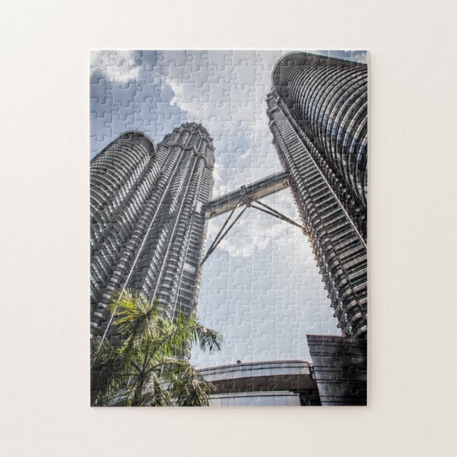 Quebra-cabeça Torres Petronas Kuala Lumpur Malásia. (Vertical)