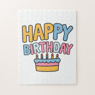 Quebra-cabeça Torta de Feliz Aniversário