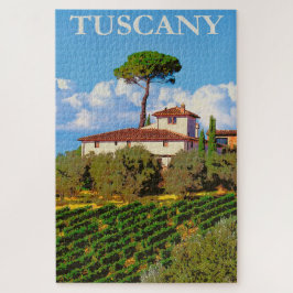 Quebra-cabeça Toscânia Itália Viagens vintage Poster Itália Vill
