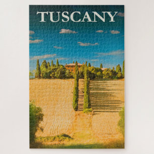 Quebra-cabeça Toscânia Itália Vintage Poster de viagens italiano