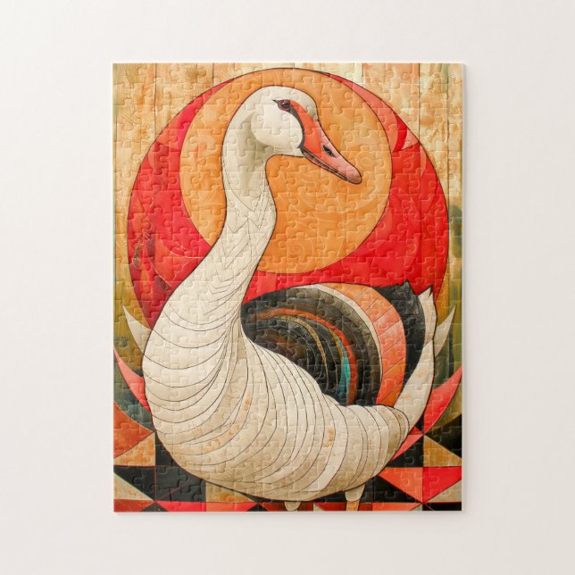 Quebra-cabeça Totem do Ganso – Espírito Art Déco Protetor (Vertical)