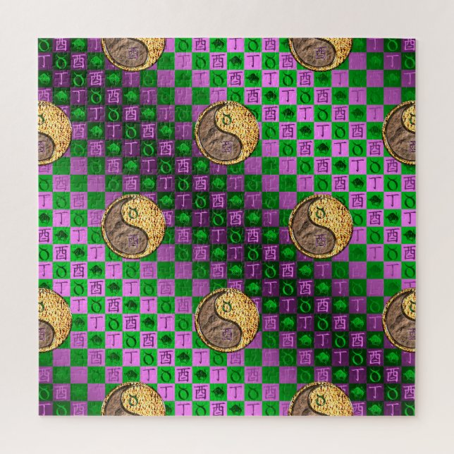 Quebra-cabeça Touro & Galo de Fogo (Vertical)