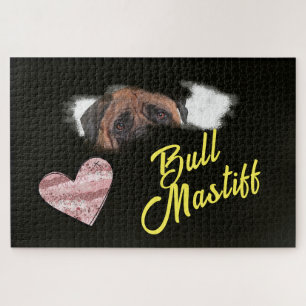 Quebra-cabeça Touro Mastiff Olhos Sólidos Cor 1000 peça