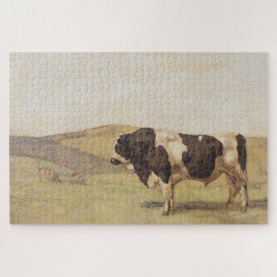 Quebra-cabeça Touro numa paisagem suíça (por Ferdinand Hodler)